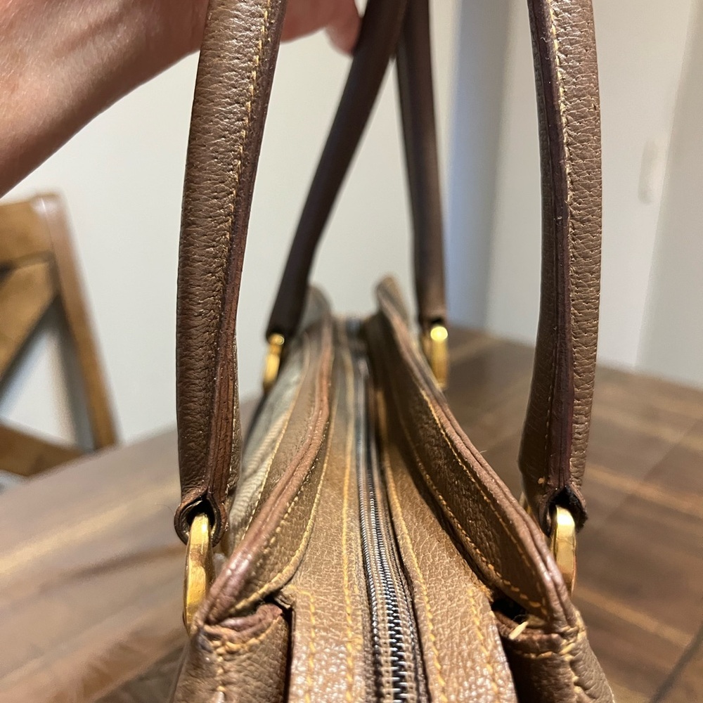 Gucci Vintage Tan and Brown Monogram Satchel - Picture 8 of 16
